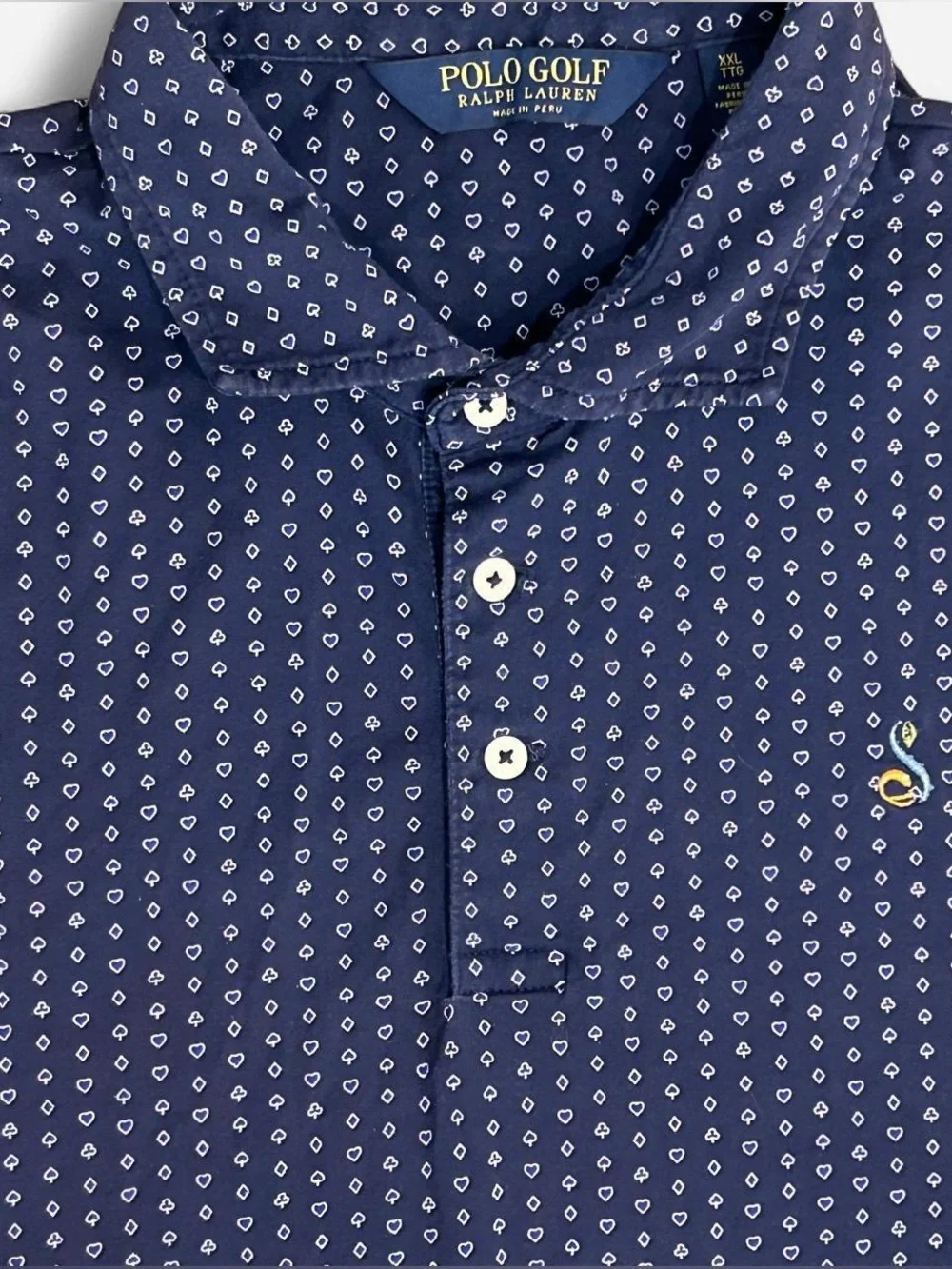 Polo Golf by Ralph Lauren Polo Shirt w/Card Suit Pattern.